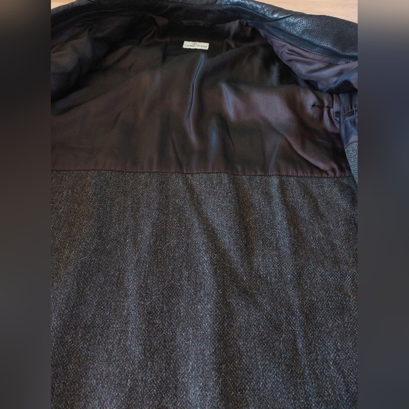 💃😎🧨💥Men's black leather lambswool jacket. Made in Italy .Cerruti 1881 - Picture 10 of 12